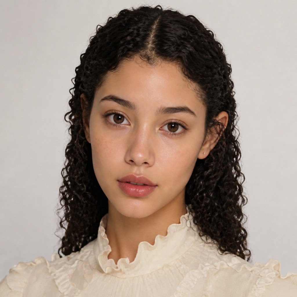 Same portrait after AI color correction reducing the green tint for natural skin tones